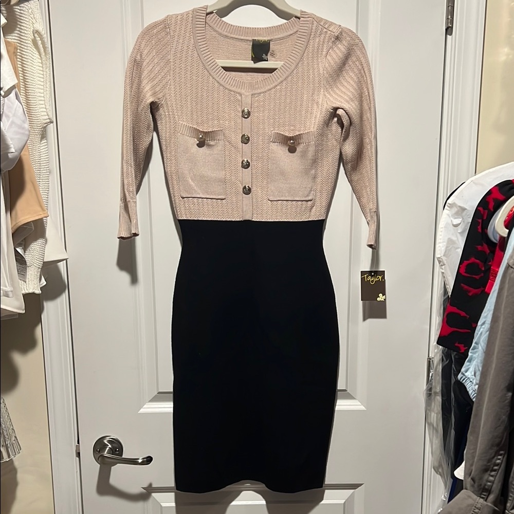 Taylor Black and Cream Women's Dress